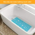 thumbnail image 3 of Semfri Non-Slip Bath Tub Shower Mat 16x31.5 inch Soft Rubber Bathroom Bathmat with Strong Suction Cups Comfort on Feet Blue, 3 of 5