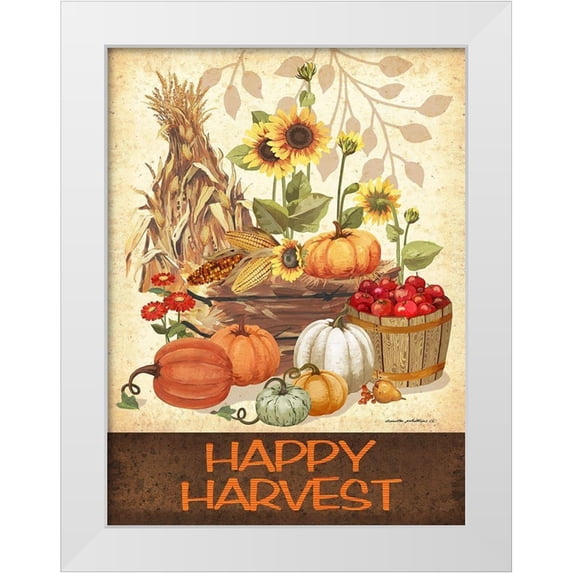 Phillips, Anita 19x24 White Modern Wood Framed Museum Art Print Titled - Happy Harvest