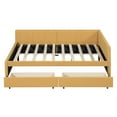 thumbnail image 5 of Bellemave Full Size Daybed with Storage, Linen Upholstered Daybed Platform Bed with 2 Drawers, Sofa Bed Full Size for Bedroom Guest Room Living Room(Yellow), 5 of 7