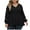 Black-04, variant on STETMN Women Plus Size Blouses Lantern Long Sleeve V Neck Striped Tops Dressy Loose Fit Pullover Sweaters