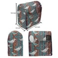 thumbnail image 4 of Birds Stand Mixer Cover, Funny Winged Animals Pattern on Vertical Striped Geometric Branches, Kitchen Appliance Organizer Bag Cover with Pockets, 5 Quarts, Plum Turquoise and Salmon, by Ambesonne, 4 of 4