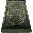 thumbnail image 4 of Modefa Luxury Velvet Prayer Rug with Prayer Beads | Soft Elegant Muslim Turkish Janamaz Sajada Carpet for Men and Women | Plain Solid Prayer Mat Ramadan Eid Gift - Paisley (Dark Green), 4 of 5