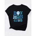 thumbnail image 2 of Camiseta de verano para mujer con Cuello RedondoVibrant Alphabet, Chic Blue Ombre Letter Print Women's T-Shirt - Casual Crew Neck, Short Sleeve, Breathable Polyester, Machine Washable - Perfect for, 2 of 8