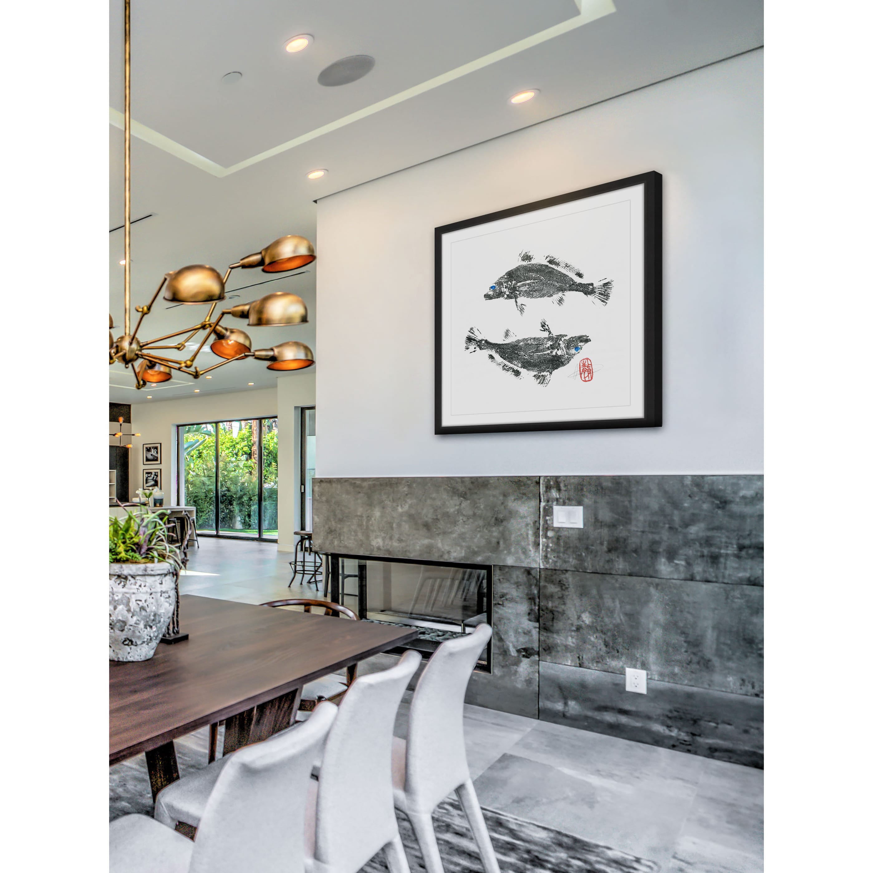 "Croakers Go Ying Yang" Framed Painting Print