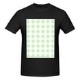 thumbnail image 4 of Bingfone Pistachio Green Checkboard Men'S Loose Fit Short-Sleeve Pocket T-Shirt, 4 of 7