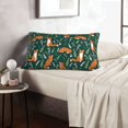 thumbnail image 5 of Plush Throw Pillow Covers, Fox Green Plants Pillow Cases with Invisible Zipper, Breathable Microfiber Pillow Cases Standard Size for Sleeping Bedroom Sofa Living Room 20x30, 5 of 5