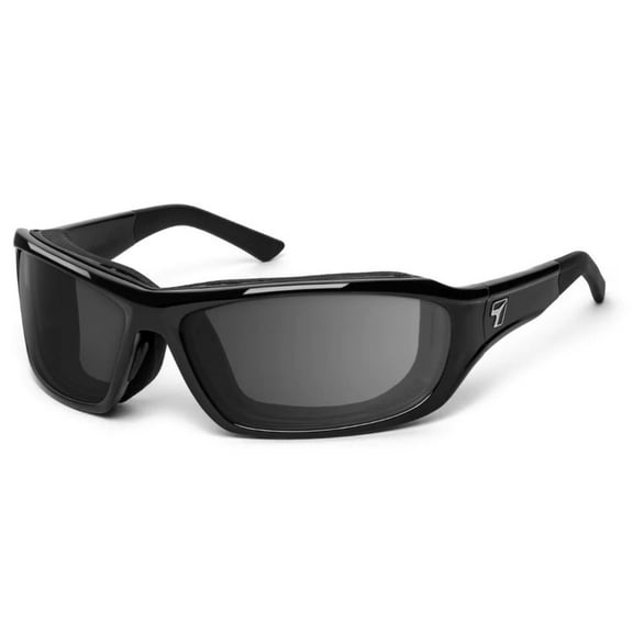 Derby Wind Blocking Padded Foam Photochromic Sunglasses for Outdoors, 100% UVA + UVB Protection, Glossy Black Frame/Yellow to Gray Lens