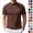 Brown, variant on Men's Short Sleeve Shirts Mock Neck Casual Tops Stylish Slim Fit Pullover Solid Basic Tee Mens T-Shirts Orange 2XL