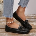 thumbnail image 5 of WAVSUF Women's Wide Width Loafers, Versatile Bow Soft Sole Faux Leather Casual Work Driving Shoes Black 9, 5 of 8