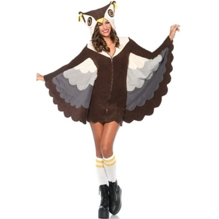 Cozy Owl Fleece Dress w/ Wings & Hood