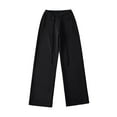 thumbnail image 2 of Ruimatai Women's Wide Leg Pants with Pockets Fall Winter Loose Fit Drawstring Waist Comfortable Casual Full Length Trousers for Daily Wear Soft Lounge, 2 of 3