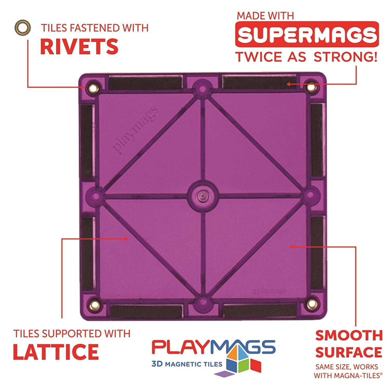 Playmags 3D Magnetic Tiles 32pcs