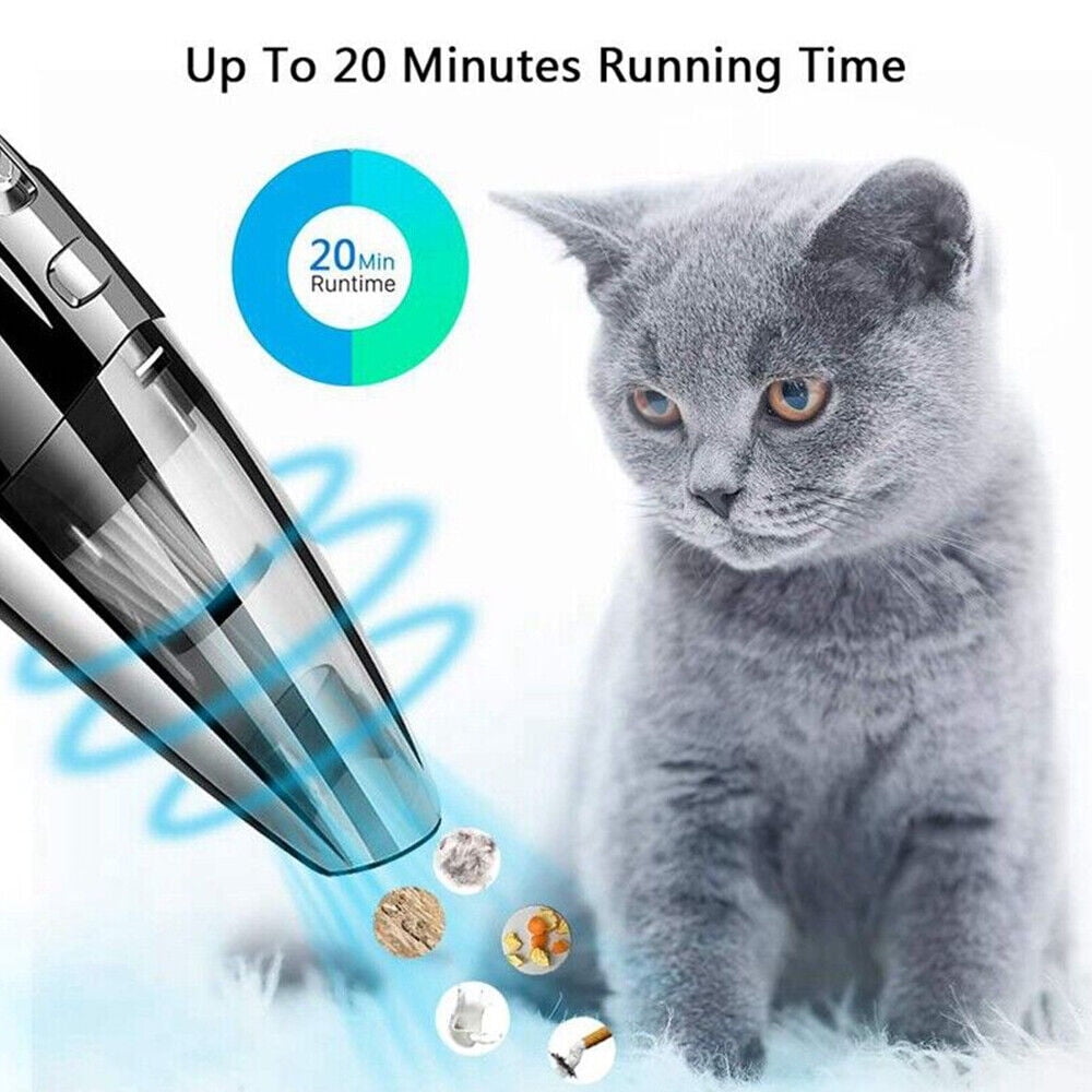 Handheld Cordless Rechargeable Vacuum Cleaner, LED Light, Lightweight, with Washable Filter, USB Charging, Cordless Car Vacuum Cleaner