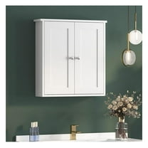 22x23 Bathroom Wall Cabinet,Medicine Cabinet for Bathroom Cabinet Wall Mounted,Over The Toilet Storage Cabinet with 2 Door,Surface Mount Medicine Cabinet for Laundry Room/Restroom,White