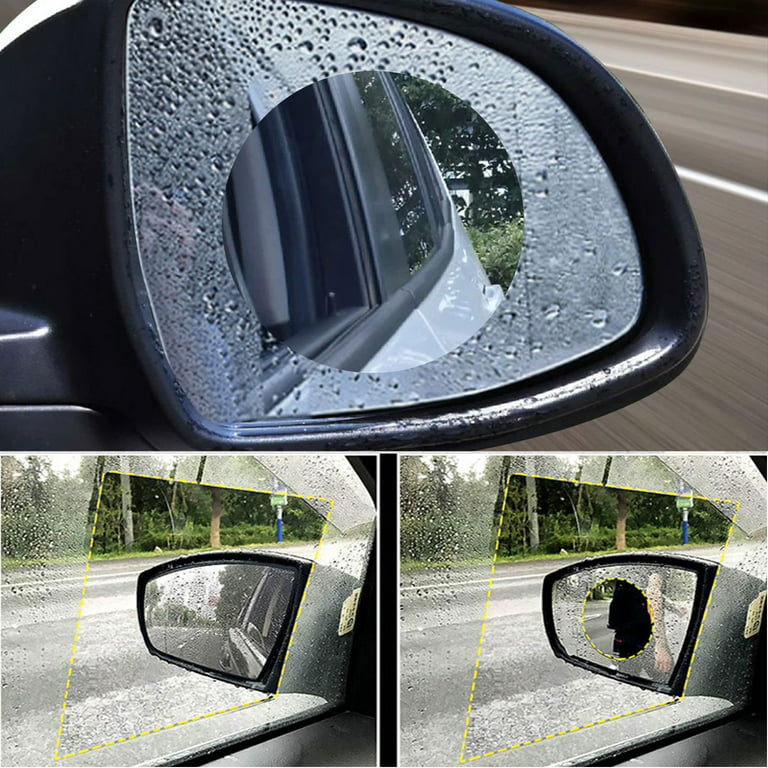 4pcs Car Rearview Mirror Film, Car Side View Mirror HD Nano Film, Anti Fog  Glare Rainproof Mirror Window Film for Car Side Mirrors Windows, Protective