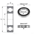 thumbnail image 4 of Unique Bargains 6017DDU Deep Groove Ball Bearings 85x130x22mm 1 Pc Lubricated Bearings Scooter Skateboard Wheel, 4 of 6