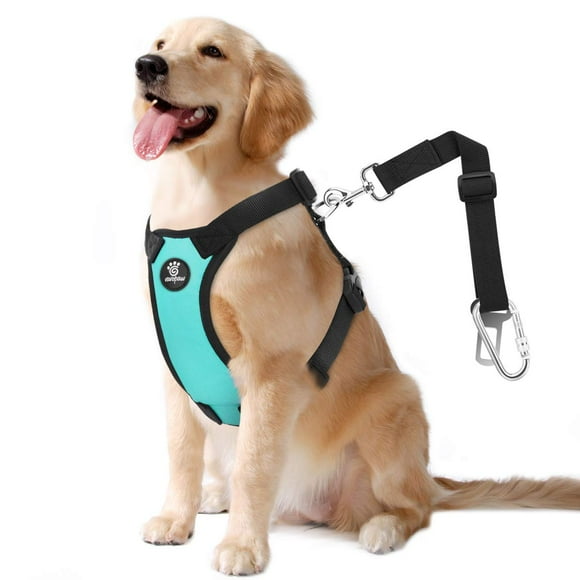Cinturón de seguridad para perros VavoPaw, arnés de seguridad para coche, nailon, azul, L
