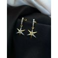 thumbnail image 2 of OM Jewels 2Ct Moissanite Round Cut Drop Dangle Earring 14K Yellow Gold Plated for Women, 2 of 4