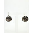 thumbnail image 4 of Pierced 1" antique silver hammered earrings with inspirational quote, 4 of 4