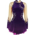 thumbnail image 2 of LIUHUO Customizable Velvet Ice Skating Dresses Women Girls White Black Purple Green Pink High Elasticity Diamond Decorated Competition, 2 of 7