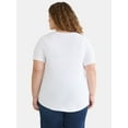 thumbnail image 3 of Terra & Sky Women’s Plus Short Sleeve V-Neck Tee, Sizes 0X-5X, 3 of 5