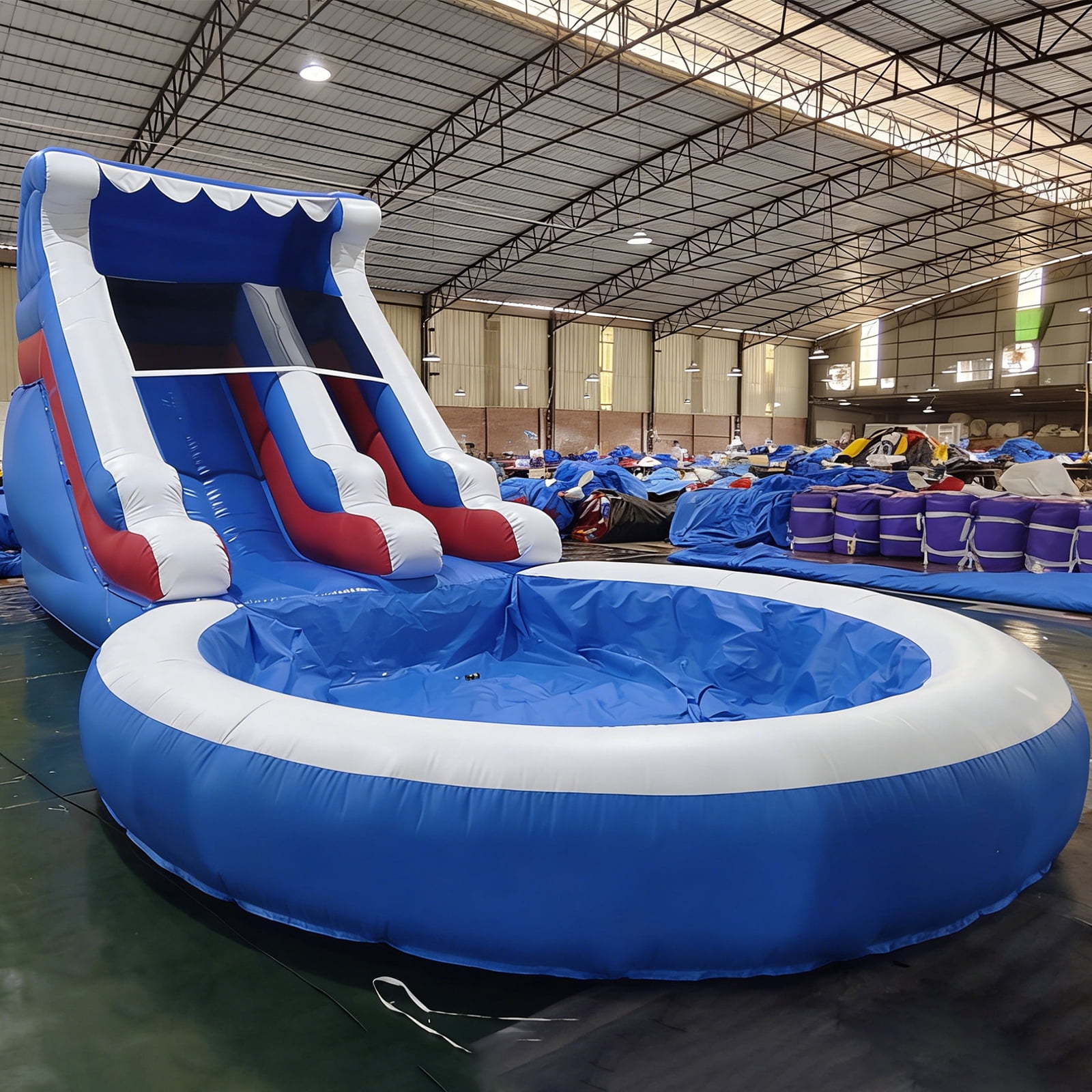Relunch 24FT(L) Commercial Grade PVC Inflatable Water Slide for Kids Adults with Big Splash Water Pool & Blower 24x13x12ft