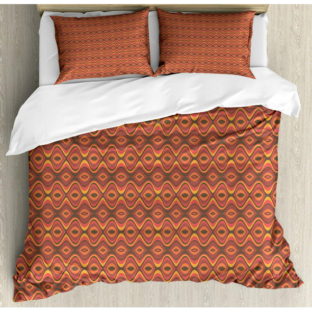 Geometric Duvet Cover Set Queen Size, Burnt Orange Twin Bed Sheets Uk