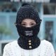 thumbnail image 3 of Gorro de ciclismo femenino con protección auditiva, gorro de lana con forro polar, gorro de punto, bufanda integrada para mujer, de invierno engrosado con máscara desmontable., 3 of 6