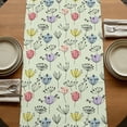 thumbnail image 5 of Table Runners 70 Inches Long Dress Scarves, Colorful Flowers Farmhouse Coffee/Dining/Kitchen Table Decor, Holiday Table Runner, Botanical Wildflowers Floral Green 13x70 Inch, 5 of 9