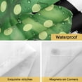thumbnail image 5 of No Hook Shower Curtain with Snap in Liner, St. Patrick's Day Wave Point Lucky Clovers Leaf Waterproof Fabric Bathroom Curtain Mesh Top Window, Black White Stripe Shower Curtains 48x72in, 5 of 9