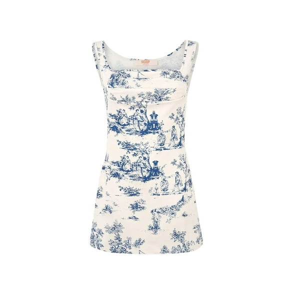 Sleeveless Printed Mini Dress