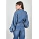 thumbnail image 3 of Blusa denim cruzada con lazo Roman Fashion /Juvenil, 41698 (Mezclilla dark) azul oscuro CH, 3 of 6