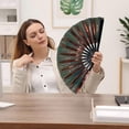 thumbnail image 3 of BAOQIN Boots on The Ground Fan, New Large Holographic Folding Hand Fan Line Dance Popping Fan,Boots on The Ground Hand Fan,Folding Hand Classic Style Fan Bamboo Hand Held （M）, 3 of 9