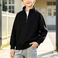 thumbnail image 2 of Enjoytime Quarter Zip Boys Sweatshirts Long Sleeve Pullover Top Kids Casual Fleece Fall Fashion Clothing 3-15Years, 2 of 7