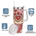 thumbnail image 4 of Pink Happy Valentine’s Day Heart Artwork Coffee Tumbler, Leak-Proof Lid & Straw, Stainless Steel Insulated Mug for Women & Couples, 4 of 9