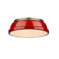 thumbnail image 1 of Golden Lighting 3602-14 AB-RD 14 Pouces Duncan Flush Mount en Laiton Vieilli&44; Rouge, 1 of 3