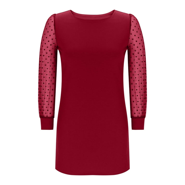 red polka dot bodycon dress Women's Retro Polka Dot V Neck Short Sleeve Ruffle Wrap Midi Dress, Red / S main image 1