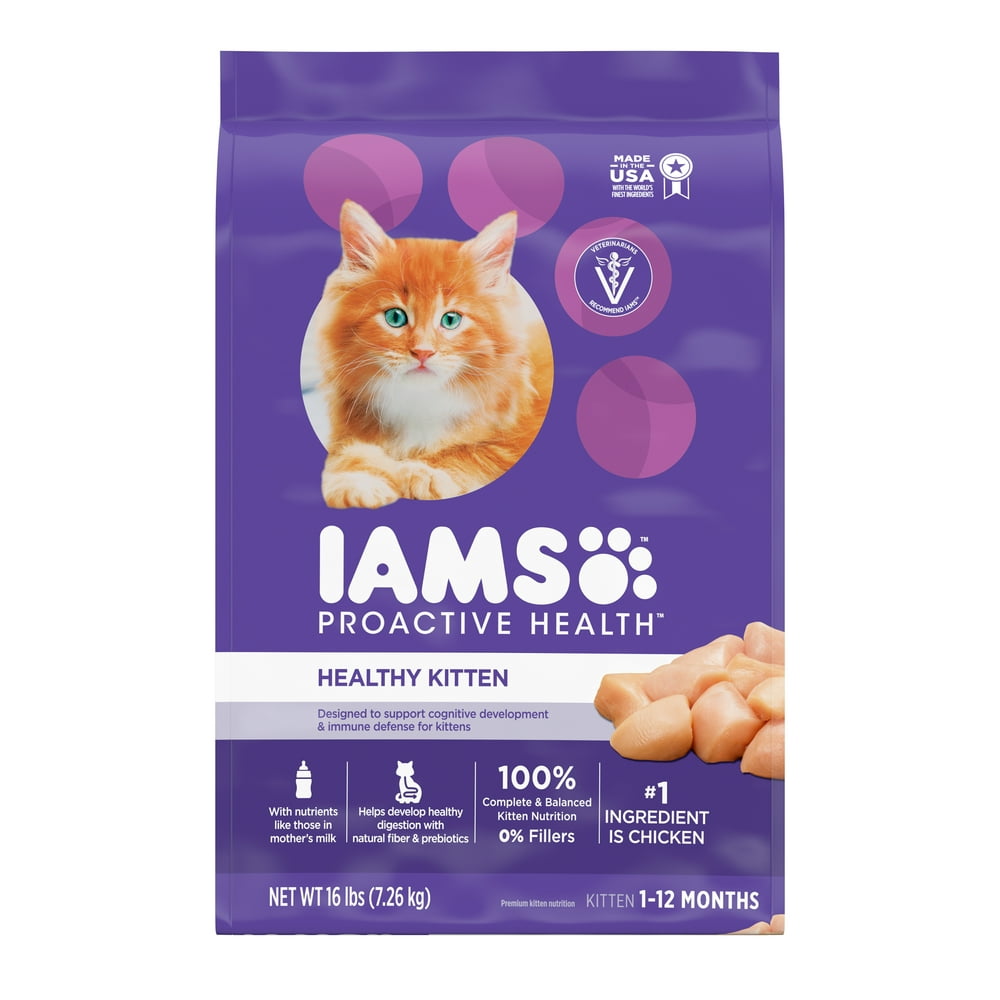 IAMS PROACTIVE HEALTH Healthy Kitten Dry Cat Food with Chicken, 16 lb