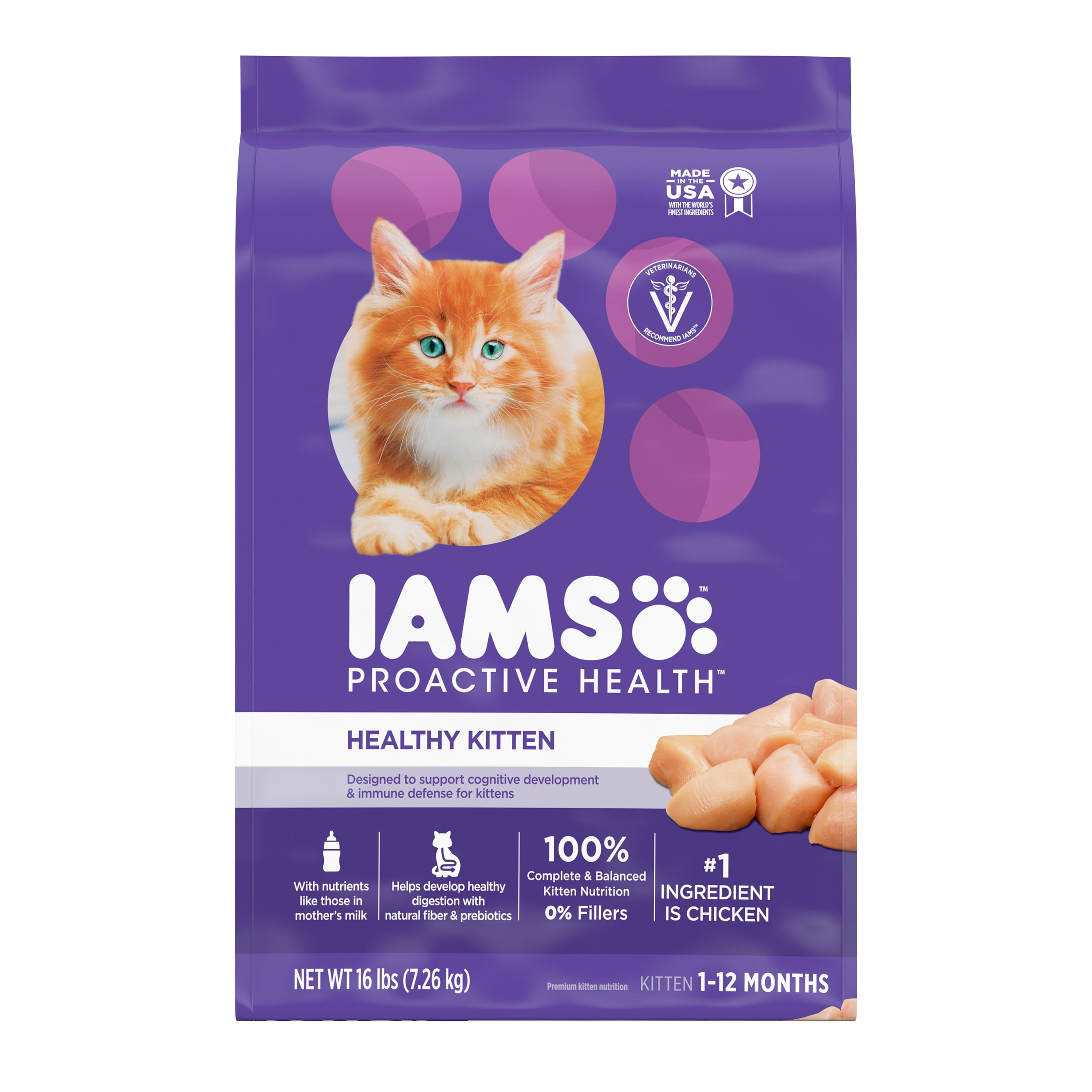 IAMS PROACTIVE HEALTH Healthy Kitten Dry Cat Food With Chicken 16 Lb