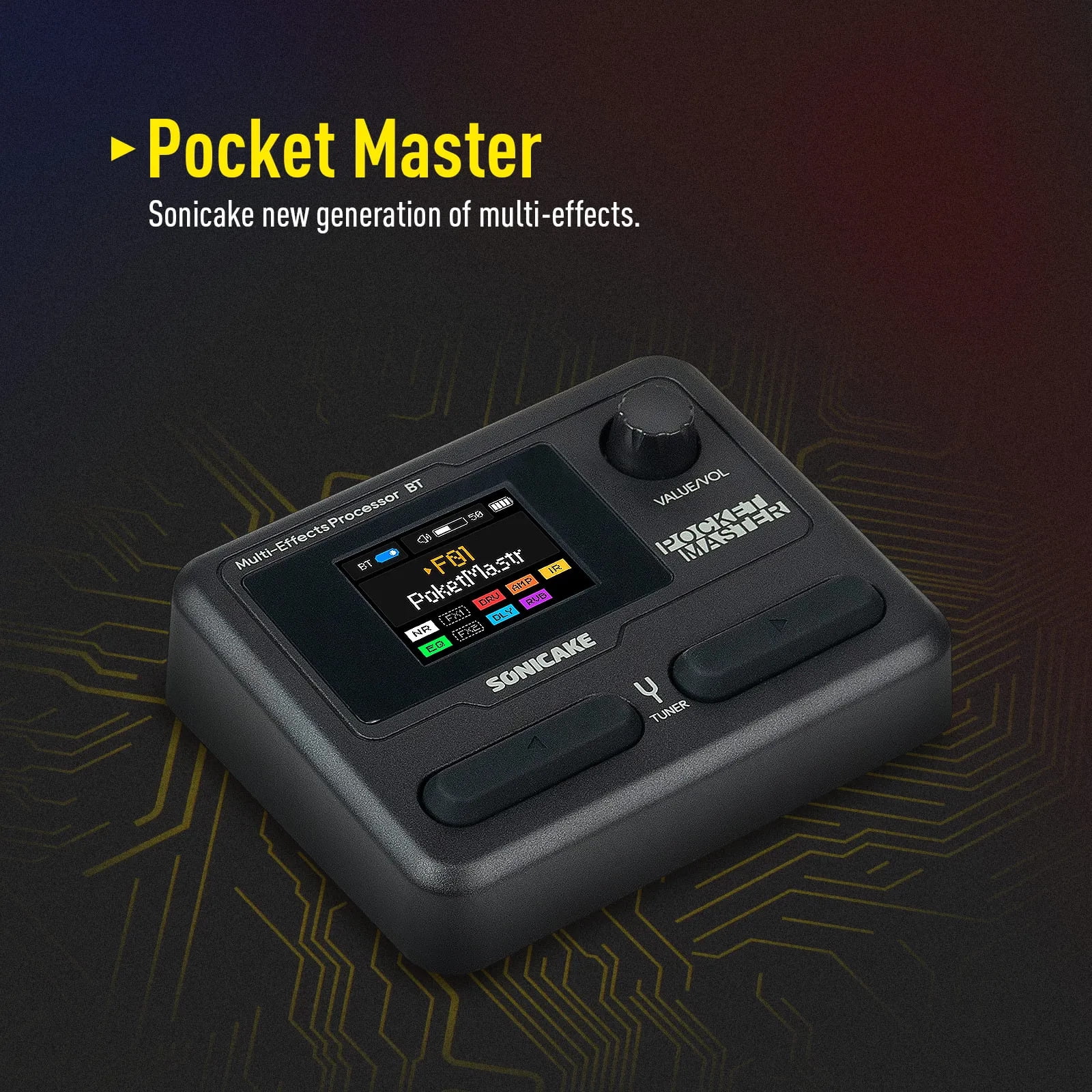 SONICAKE Pocket Master All-in-One Portable Guitar/Bass Multi