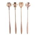 thumbnail image 1 of cucharas mezcladoras con forma de corazón de flor, cuchara de café de acero inoxidable, cuchara para postre, cuchara para té helado, oro rosa, 1 of 14