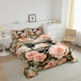 thumbnail image 3 of Retro Sewing Machine Bedding Sets 2 Pcs,Blooming Pink Rose Romantic Comforter Set Women,Botanical Garden Vintage Floral Quilted Comforter with 1 Pillowcase, 3 of 7