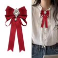 thumbnail image 6 of Segolike Bow Tie for Women Brooch Pin Accessories Formal Solid Color Girls Classic Ladies Necktie Neck Tie for Uniform Dark Red, 6 of 8