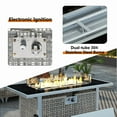 thumbnail image 4 of SDJPOI 43" Propane Gas Fire Pit Table, 60,000 BTU Rectangular Outdoor Fire Pit with Glass Wind Guard - Open Weave Wicker Design for Patio, Deck, Garden & Backyard, 4 of 7