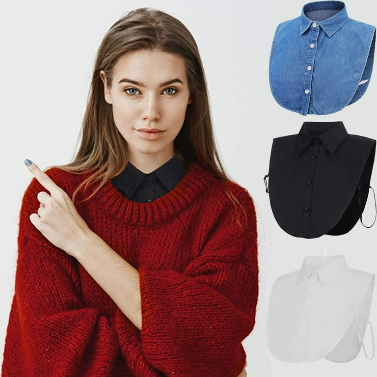 Womens Fashion Detachable Faux Fake Lapel Shirt Collar Necklace Removable Choker