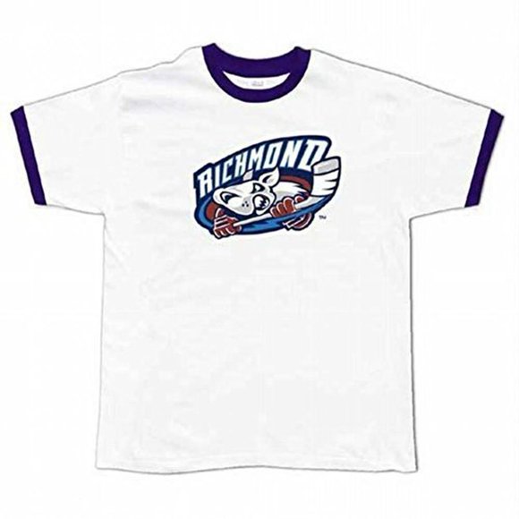 Richmond Riverdogs - Blue Logo Ringer Adult T-Shirt