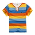 thumbnail image 1 of TOOYOU Boys Summer T-Shirt New Striped Short Sleeve Tee For Kids Size 9-10 Years Orange, 1 of 3