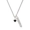 thumbnail image 1 of Delight Jewelry Silvertone Mini Two Sided Black Heart Silvertone Sisters Best Friends Forever Bar Charm Necklace, 23", 1 of 4