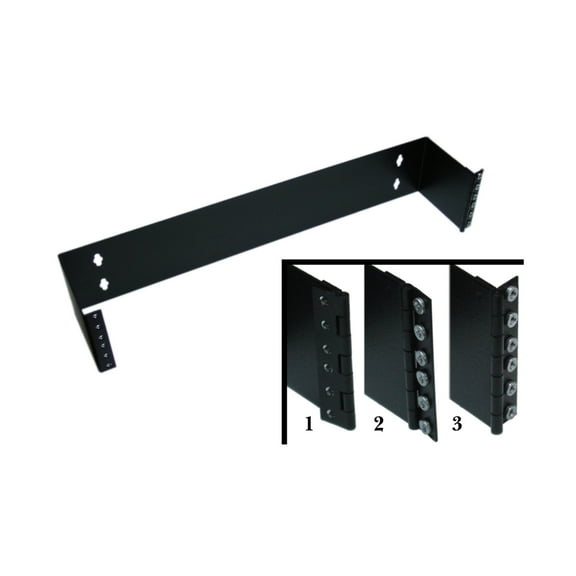 Rackmount Hinged Wall Mounting Bracket, 2U, Dimensions: 3.5 (H) x 19 (W) x 6 (D) inches