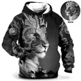 thumbnail image 3 of Sudadera con capucha para hombre, con estampado de tigre en 3D, holgada, de diseñador, para primavera y otoño, de manga larga, talla 4XL, ropa Harajuku Y2k de gran tamaño, 3 of 5